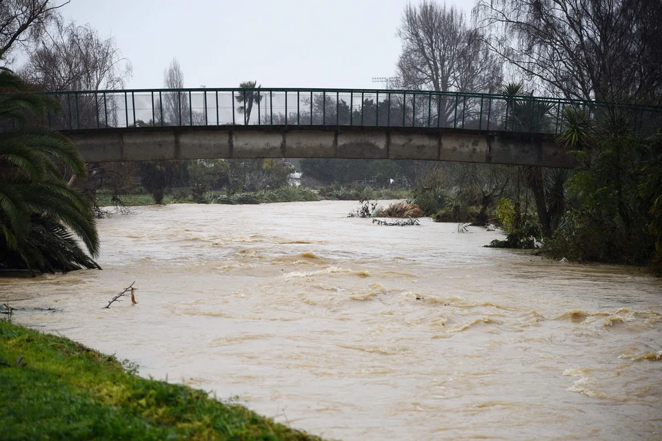 The Maitai river after it burst its banks in Nelson, New Zealand on Aug 18, 2022, as the city experienced flash floods caused by a storm.