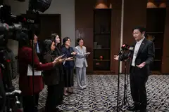 "If America is not involved, or chooses not to be involved, that should not stop the rest of the world from coming together and finding ways on our own to guide the direction forward," PM Wong tells Singapore media as he wraps up his trip.