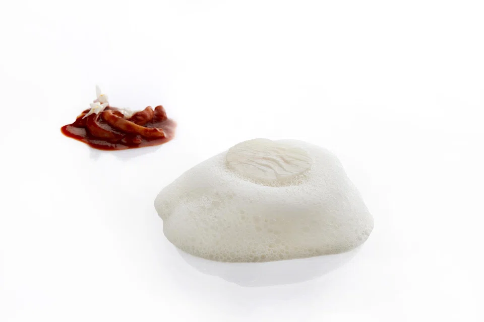 Cod medallion in biscayne sauce.