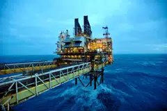 An oil platform in the North Sea, where the UK government is looking to increase oil and gas extraction. As some governments soften their stance over their net-zero promises, central banks have been slowly emerging as key stakeholders in facilitating the green transition.