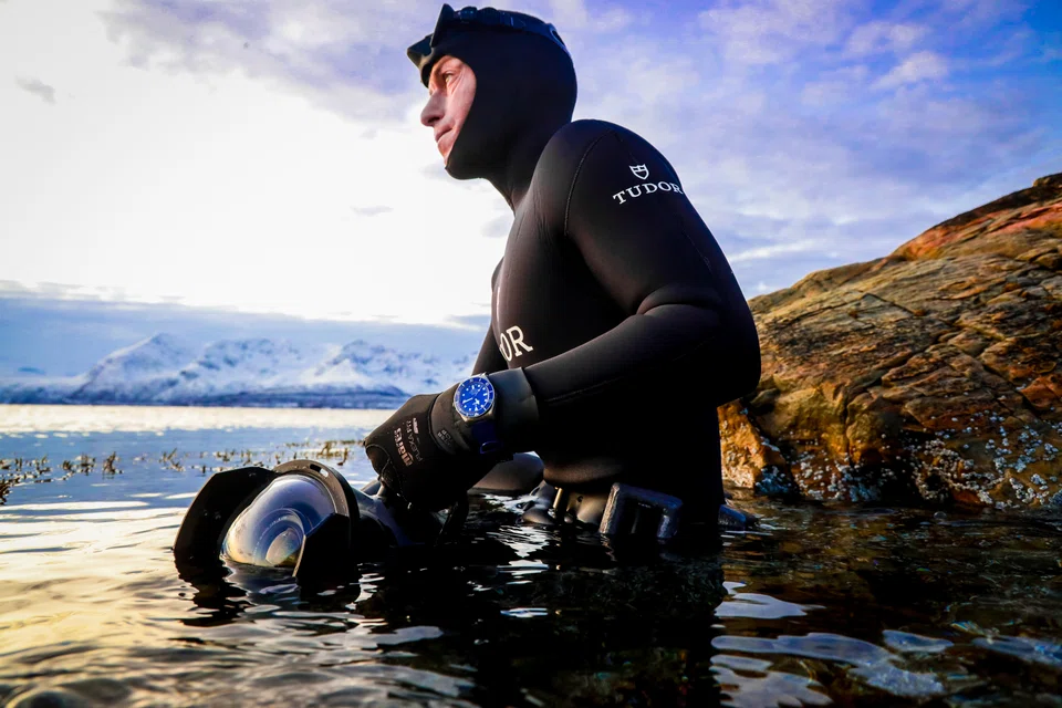 Multiple free-diving world champion and friend of Tudor, Morgan Bourc'his, is featured in the documentary film, The Quest for Nature.
