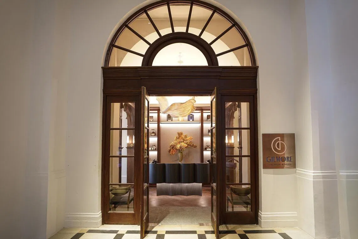 The restaurant's neo-classical interiors.