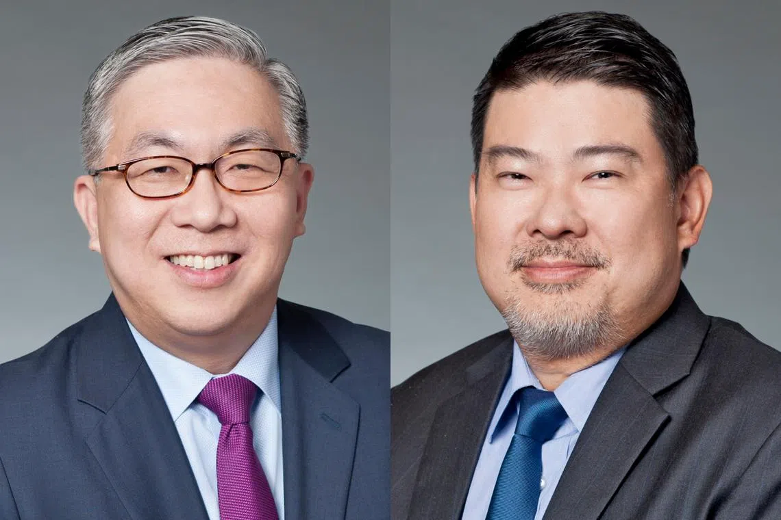 Ng (left) has been at the law firm's helm for the past 12 years. WongP has been preparing for this transition since 2022, when Chou was named deputy managing partner.