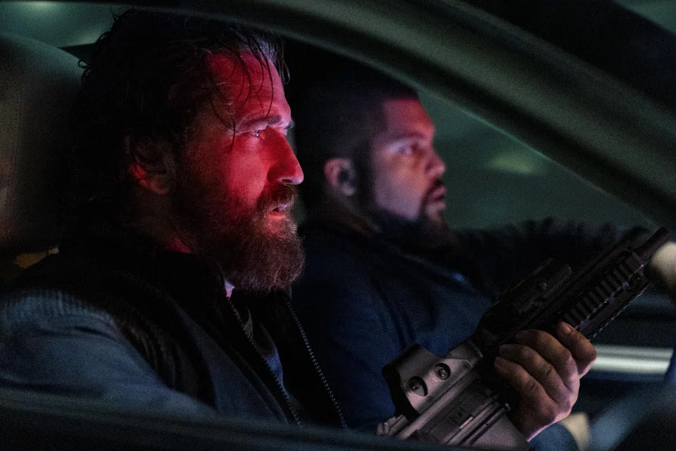 Gerard Butler star as 'Big Nick' O'Brien and O’Shea Jackson Jr. as Donnie Wilson in "Den of Thieves 2: Panthera". 