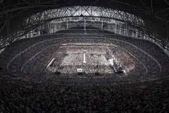 Jakarta International Stadium, Indonesia’s largest stadium with a capacity of 82,000 seats. The venue has hosted concerts by the South Korean K-pop group Twice and the British singer-songwriter Ed Sheeran. 