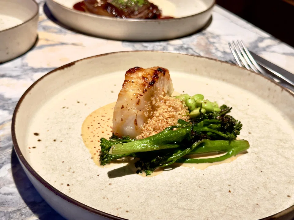 Snow cod in miso sauce.