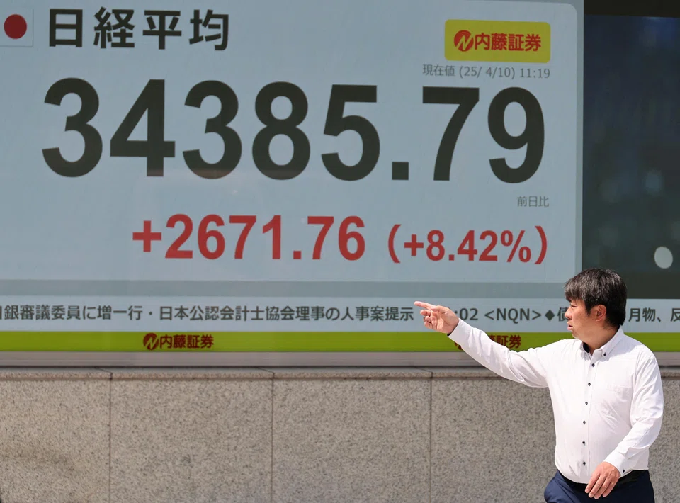 Tokyo’s Nikkei surged more than eight per cent, Seoul and Singapore each piled on more than five per cent, and Sydney and Jakarta more than four per cent on Wednesday..