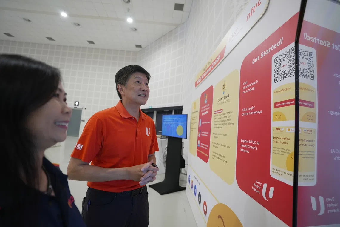 NTUC secretary-general Ng Chee Meng says the AICC is a tool that the labour movement is using to drive an “'AI-Ready SG' that supports our workers’ skills and jobs”. 