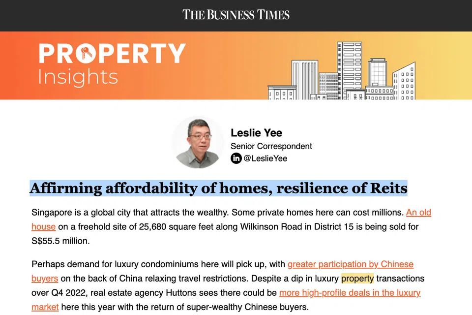 The Business Times' Property Insights newsletter (Feb 7, 2023)