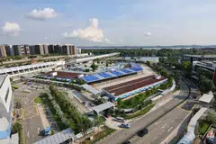 The site of the former bus interchange, which has been earmarked for housing and commercial uses, next to Pasir Ris MRT station.