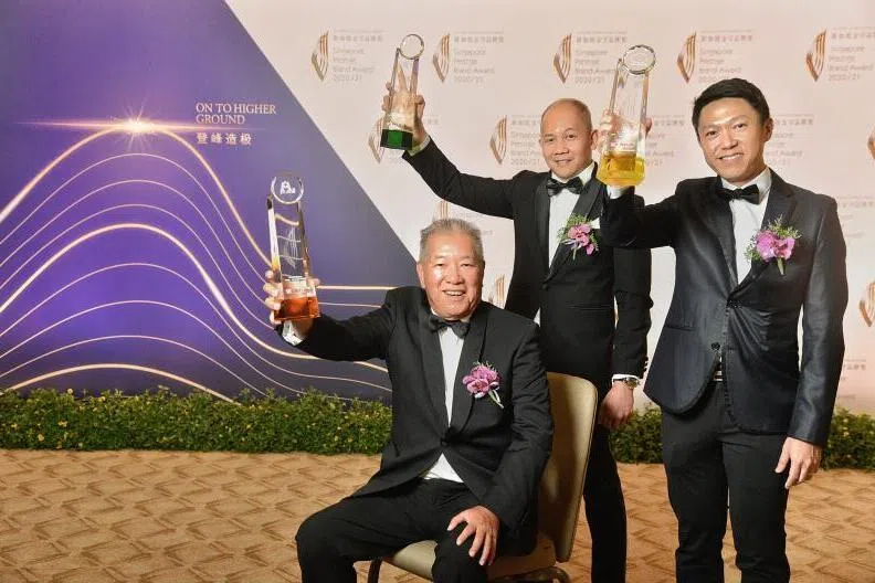 (From left) Ong Chu Poh , Eexecutive Chairman of ECON Healthcare overall winner of Heritage Brands; Andy Kueh, chief operating officer (COO) of elemen, overall winner of Promising Brands; and Peh Yi Han, COO of Mulberry Learning's parent company Global Eduhub.. 