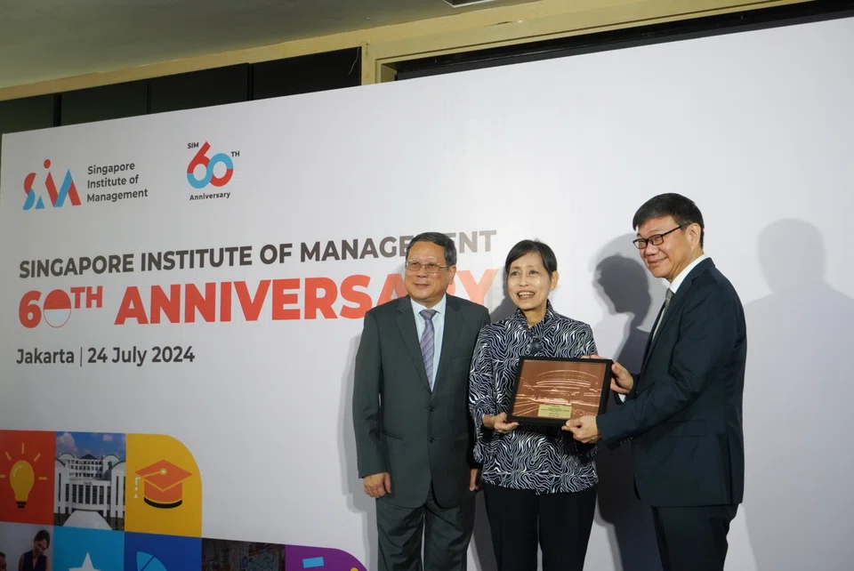 From left: Professor Wei Kwok Kee, provost of SIM Global Education; Euleen Goh, chairman of SIM’s board of directors; and Singapore Ambassador to Indonesia Kwok Fook Seng, at SIM's 60th Anniversary event in Jakarta.