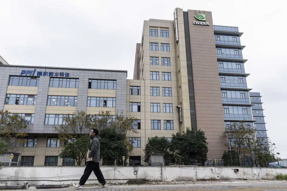 Nvidia Corp's offices in Shanghai, China, Dec 10, 2024. Nvidia is expanding its headcount globally as it works to fulfill runaway demand for its artificial intelligence chips. 