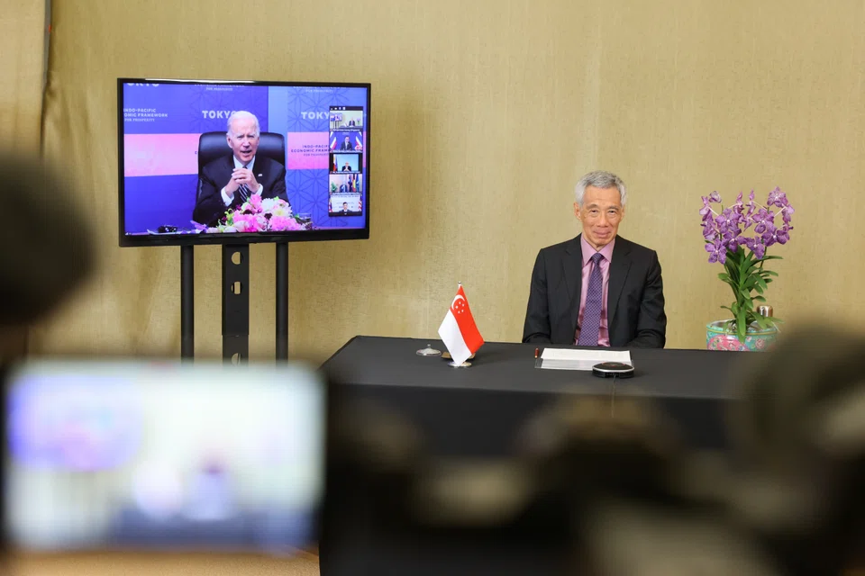 The Indo-Pacific Economic Framework for Prosperity can be a valuable
platform for the US to exercise economic diplomacy in the region, and it
clearly signals the US’ continued commitment to engage with its partners in
Asia, and deepen ties across the Pacific, said Singapore Prime Minister Lee Hsien Loong.