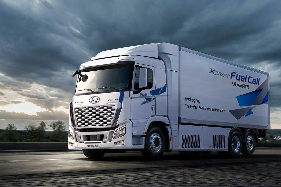 Hyundai thinks it can leverage its conglomerate advantage to build out the entire fuel-cell supply chain “from hydrogen production and storage to logistics, transport and diverse applications.”