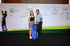 Jaymie Ng, the individual winner of The BT Corporate Golf League's second leg on Mar 21, with The Straits Times managing editor Murali Subramaniam.