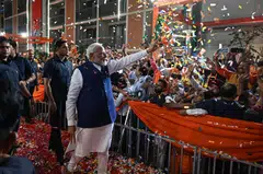 Indian stocks tumbled the most in four years on Tuesday after Prime Minister Narendra Modi’s party lost its majority in parliament.