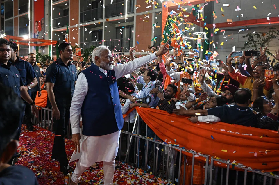 Indian stocks tumbled the most in four years on Tuesday after Prime Minister Narendra Modi’s party lost its majority in parliament.