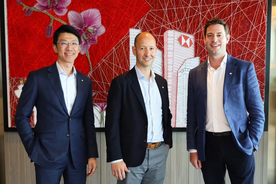 Launch of HSBC Innovation Banking in Singapore. From left: Gilbert Ng, head of banking, corporate and institutional banking, Singapore; David Sabow, global head of innovation banking; Neil Falconer, head of innovation banking, Singapore.