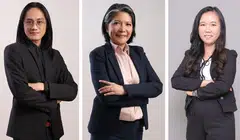 The development team behind Synqbox's C-Dews kiosks comprises (from left) Von Eric Ferrer, Betchie Aguinaldo and Alyssa Sicam.