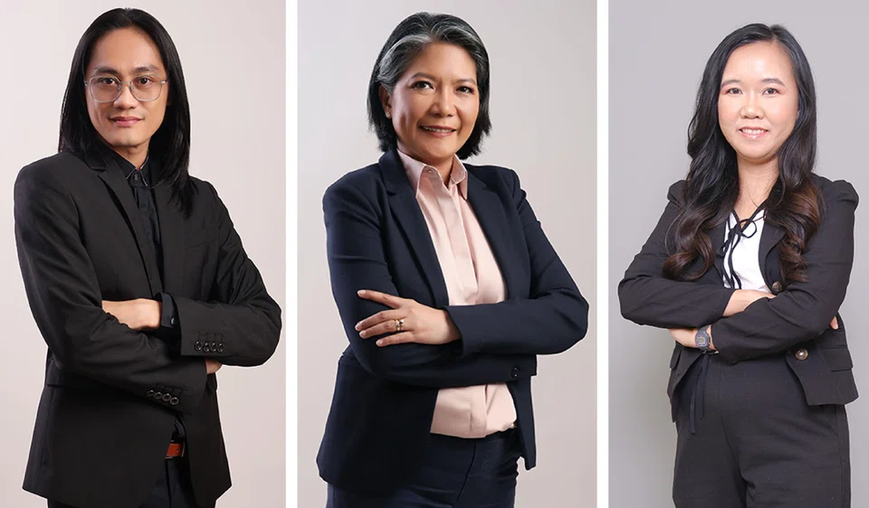 The development team behind Synqbox's C-Dews kiosks comprises (from left) Von Eric Ferrer, Betchie Aguinaldo and Alyssa Sicam.