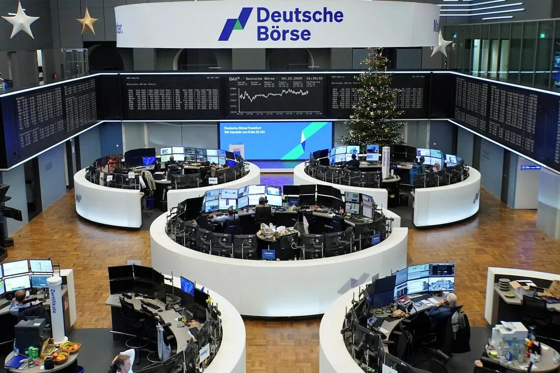 German stocks rallied 0.7% on Friday after Chancellor Friedrich Merz narrowly averted a government crisis by securing an absolute majority for a pensions Bill in parliament.