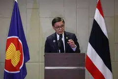 Thailand's Foreign Minister Sihasak Phuangketkeow said Thailand wanted a “true ceasefire” with a firm commitment from Cambodia.