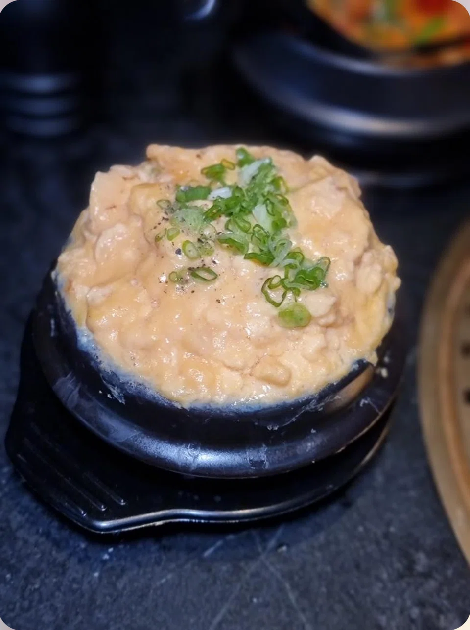 The egg soufflé is deliciously fluffy and creamy.