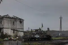 A Ukrainian tank moving through a recently recaptured area in the country's Donetsk region. Following Russia's annexations of Ukraine territory, the European Union and other G7 states are ramping up the pressure with more sanctions.