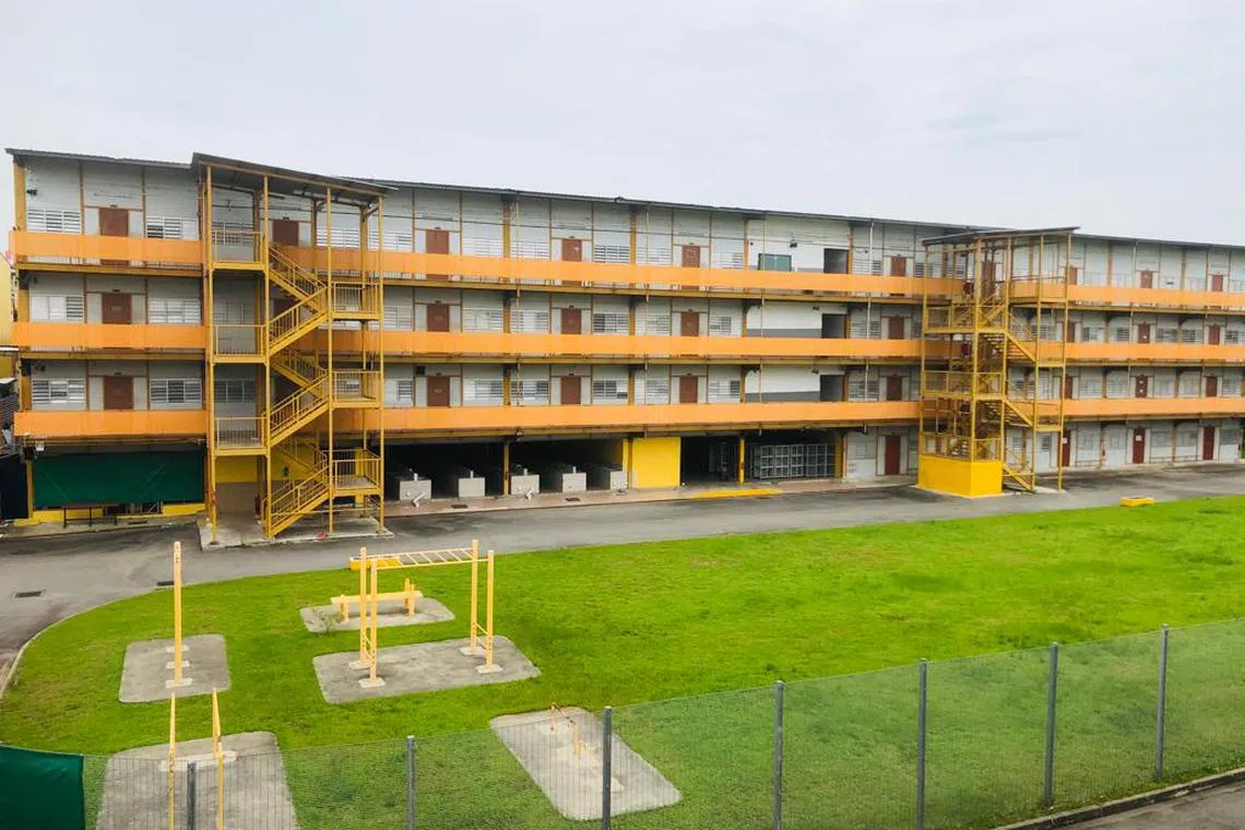 Tuas View Dormitory (above) is one of TS Group's seven purpose-built dormitory projects. 