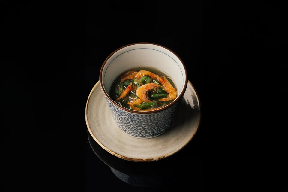 Chawanmushi with sakura ebi.