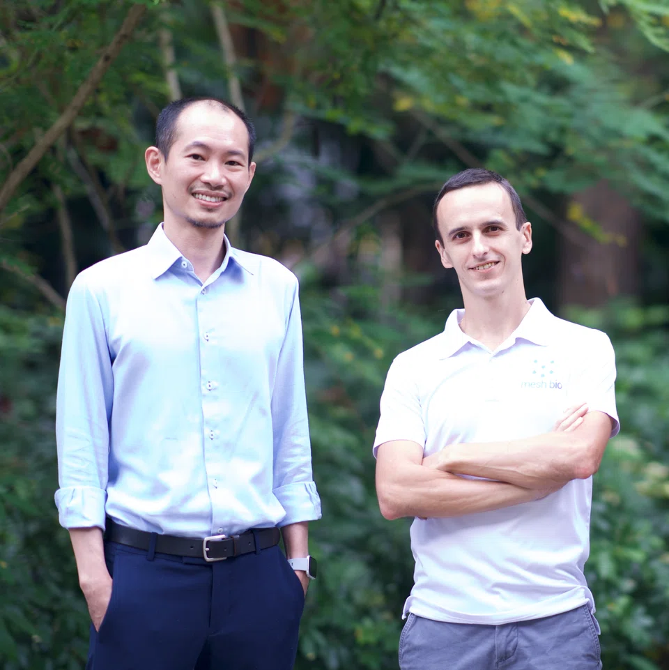 With the latest round of funding, Mesh Bio, founded by chief executive Andrew Wu (left) and chief technology officer Arsen Batagov, has raised US$5.3 million in total.