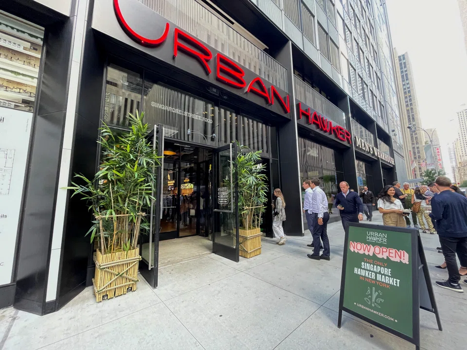 View of Urban Hawker, a Singapore-style hawker centre that opened in Midtown Manhattan.