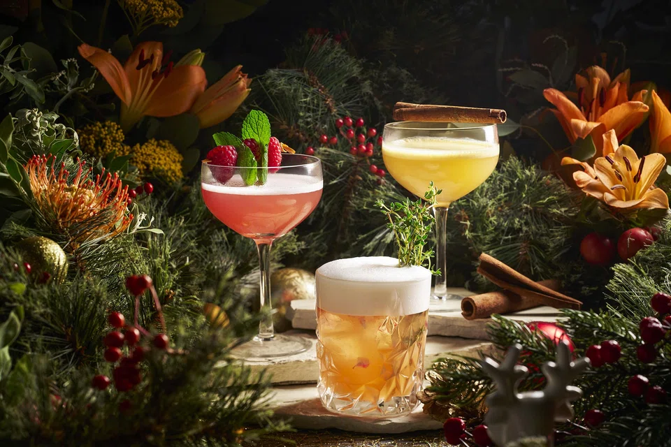 Festive Tipples by Raffles Courtyard.