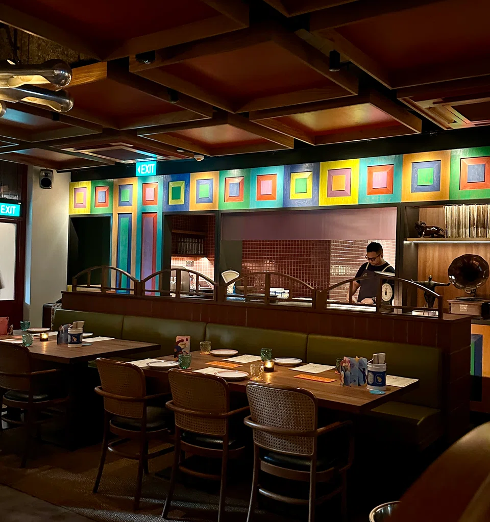 Kotuwa's semi-dark interiors feature a rich colour scheme.