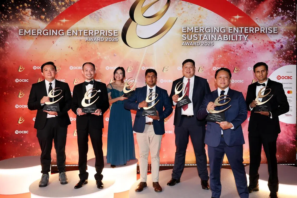 The seven winners of the 2025 Emerging Enterprise Awards, which is in its 18th edition in 2025. 