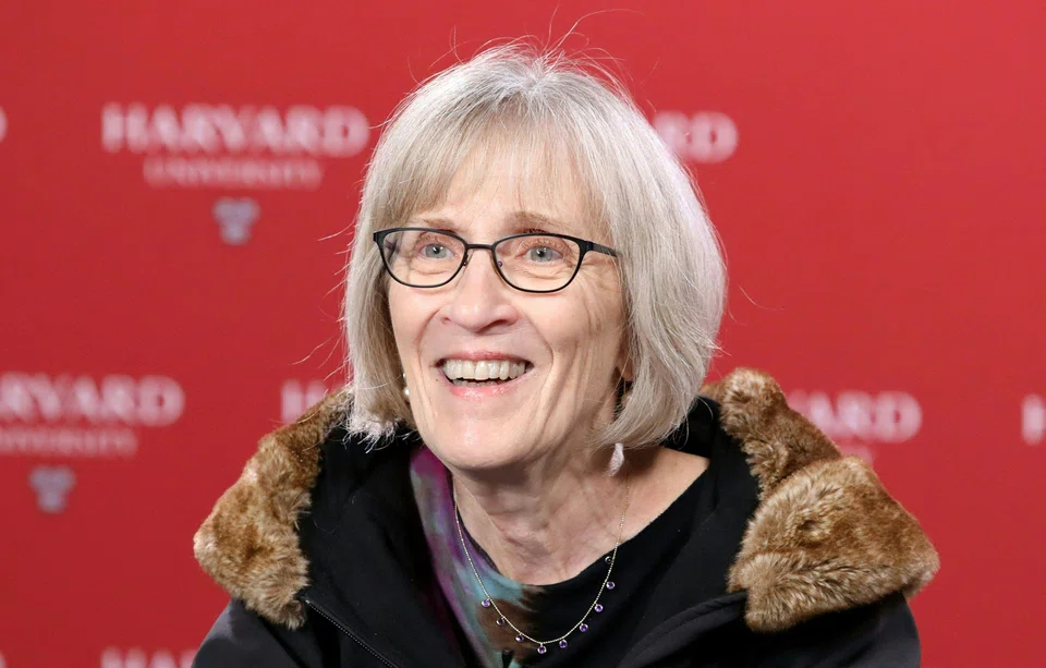 American economist Claudia Goldin, winner of the 2023 Nobel prize in economics, speaking to the media at Harvard University on Oct 9, 2023. The 77-year-old Harvard professor was given the nod "for having advanced our understanding of women's labour market outcomes", the Nobel jury said. 