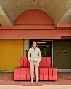 Wee Teng Wen at the entrance of New Bahru. 
