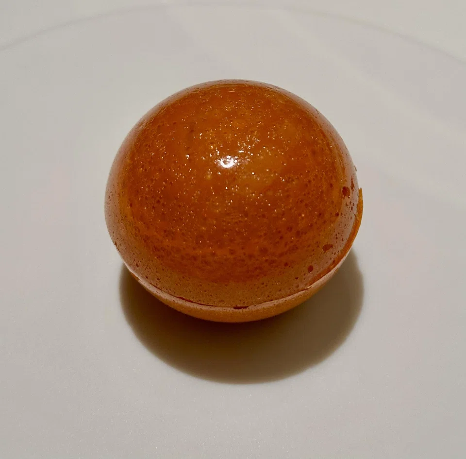 Pani puri made of dehydrated carrot juice.