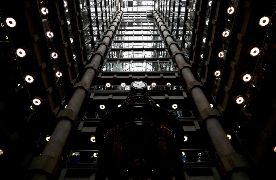 The interior of Lloyd's of London building in the financial district in London. Gross written premiums rose 6.5 per cent to £30.6 billion.