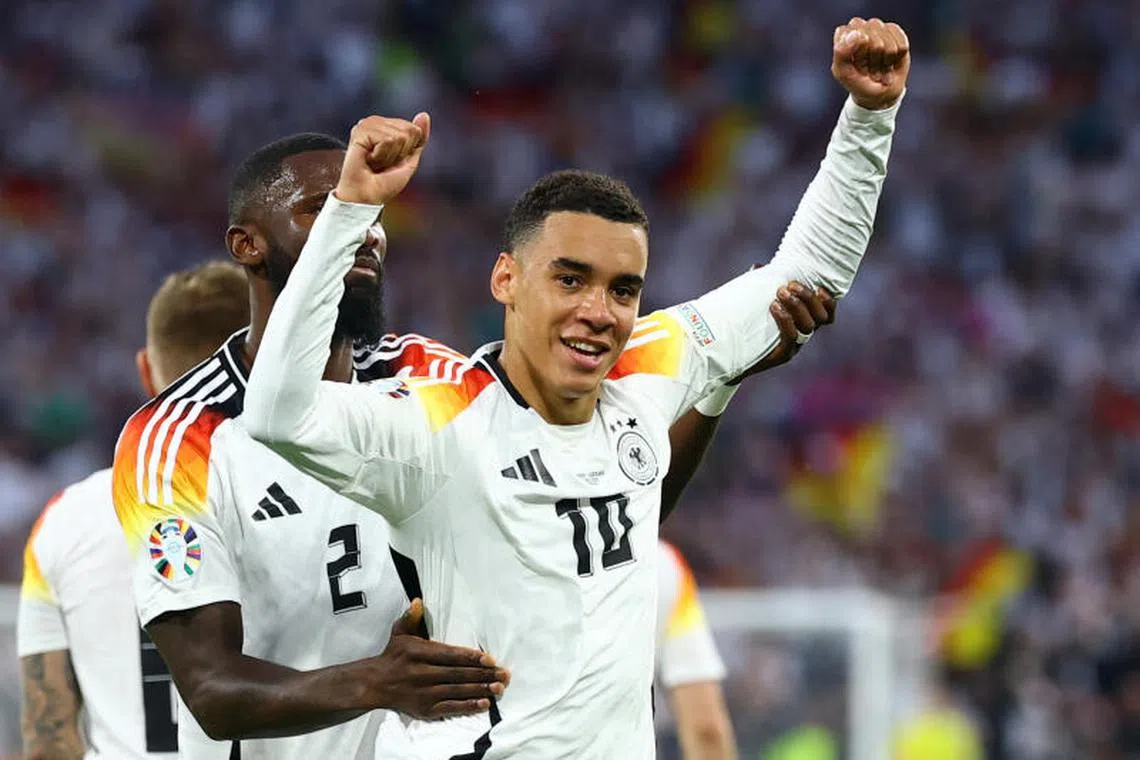 Jamal Musiala is named man of the match and praises German fans for getting his side off to a flyer. 