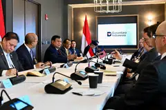 Danantara is being positioned as a cornerstone of President Prabowo Subianto’s (third from left) economic strategy.