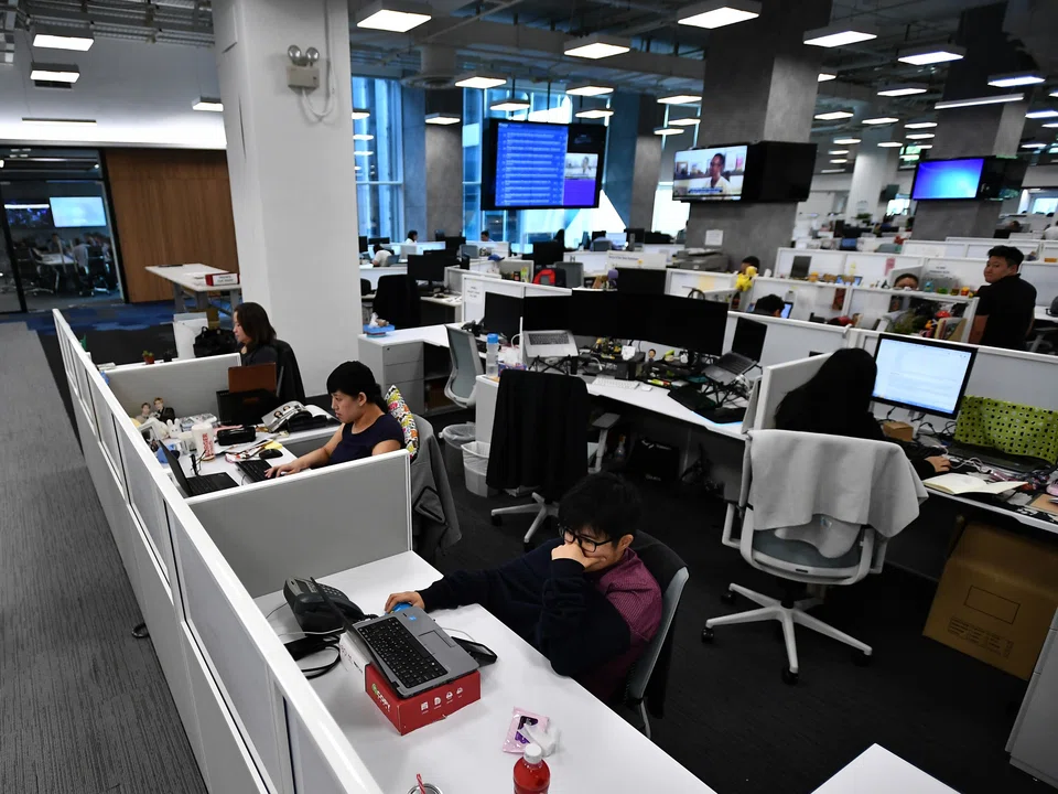 The Straits Times staff working in the newly renovated newsroom on Jan 23, 2019. 