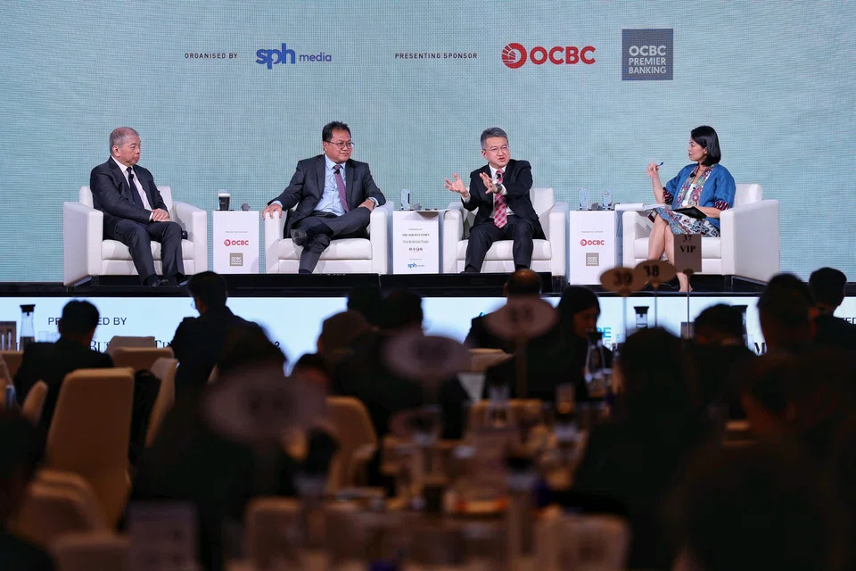 From left: Teo Siong Seng, chairman of the Singapore Business Federation and executive chairman, Pacific International Lines; Dr Yose Rizal Damuri, executive director, Centre for Strategic and International Studies, Indonesia; Liew Chin Tong, Malaysia's deputy minister of investment, trade and industry; and moderator Li Xueying, The Straits Times foreign editor.
