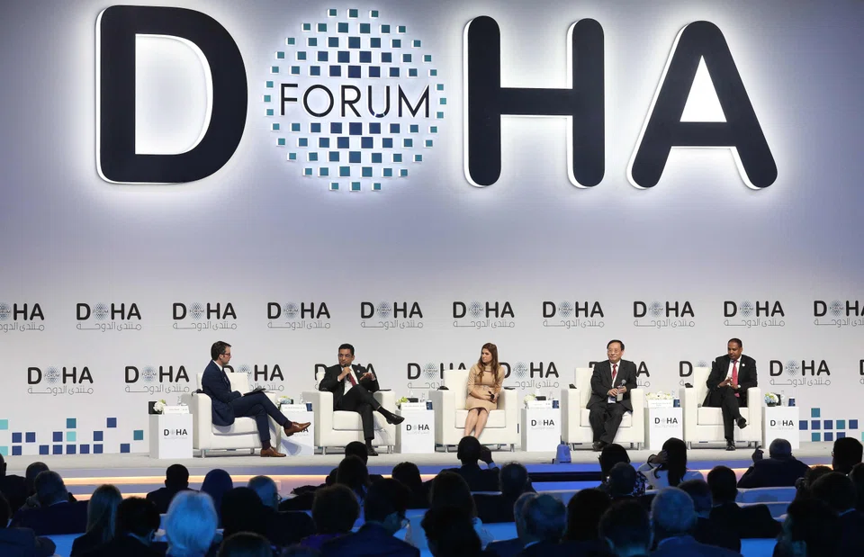 Delegates at a panel discussion on the topic of "BRICS Rising Influence in the Multipolar International Order" at the Doha Forum in the Qatari capital on Dec 10, 2023. 