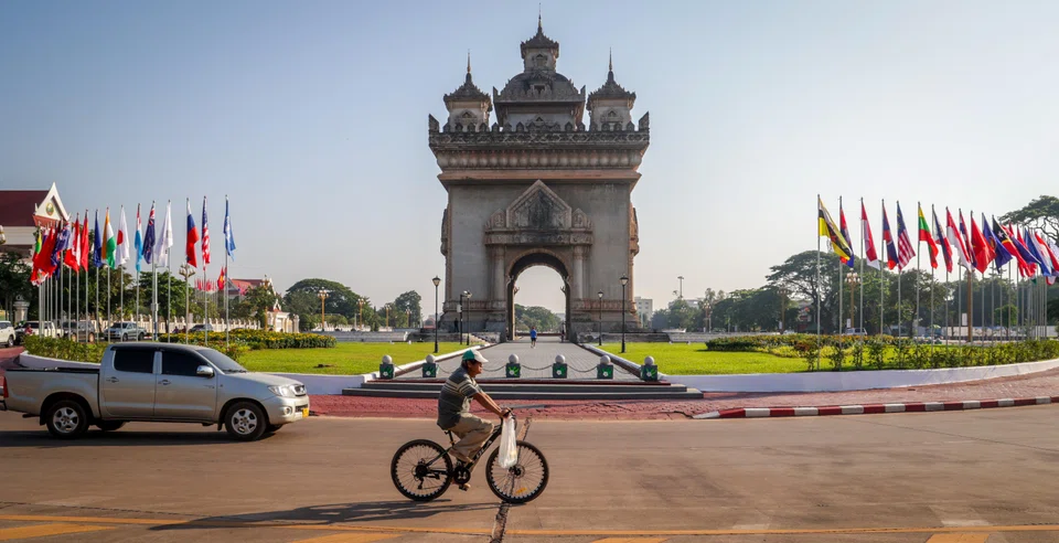 Patuxai war monument in downtown Vientiane, Laos – the chair of this year's Asean Summits.