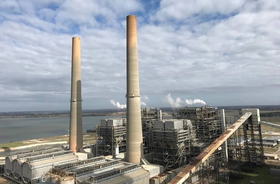 Equipment used to capture carbon dioxide emissions is seen at a coal-fired power plant owned by NRG Energy where carbon collected from the plant will be used to extract crude from a nearby oilfield in Thomspsons, Texas, U.S. on January 9, 2017. 