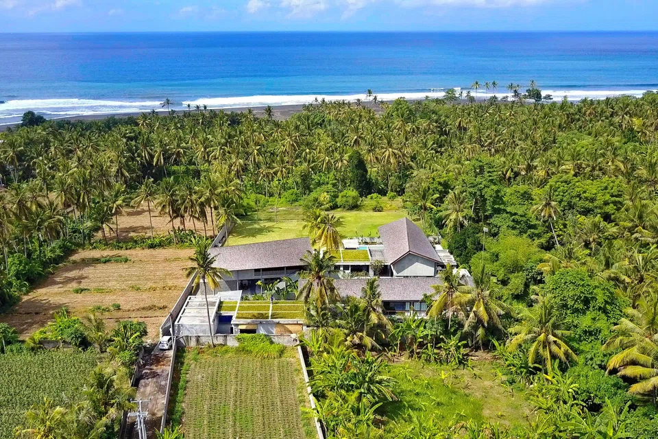 An aerial view of the property, located about 300m from Saba Beach in Blahbatuh.