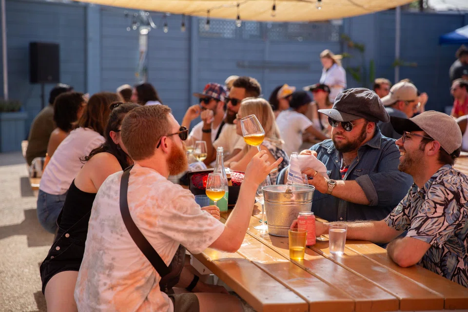 A busy patio at Easy Does It wine bar in Chicago, on Sep 10. Young people may be drinking fewer alcoholic beverages, but natural wine appears to be among their favourite choices. 