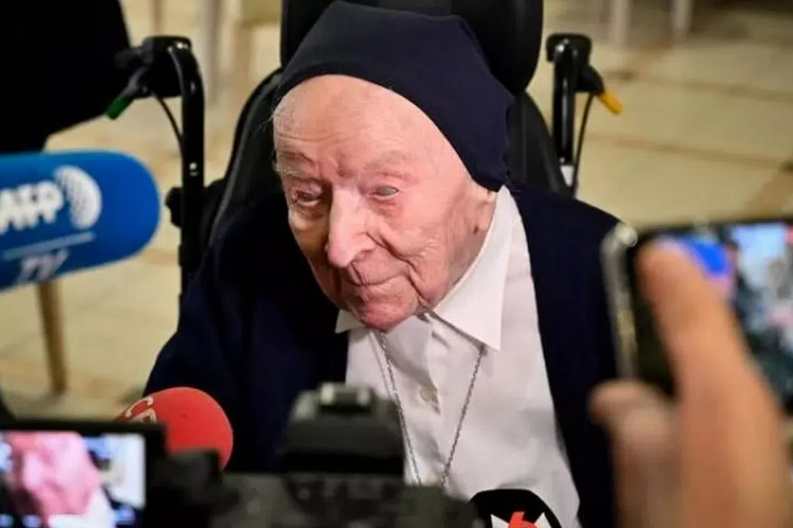 Two of four individuals worldwide recognised as having lived more than 118 years are French women: Jeanne Calment, the oldest recorded person who died at 122 years and 5 months, and Lucile Randon (top), who died just before her 119th birthday.